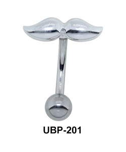 Smooth Reverse Mustache Belly Piercing UBP-201