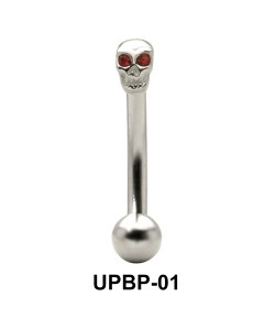 Stone Set Skull Upper Belly Piercing UPBP-01