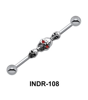 Skulls On Industrial Piercing INDR-108