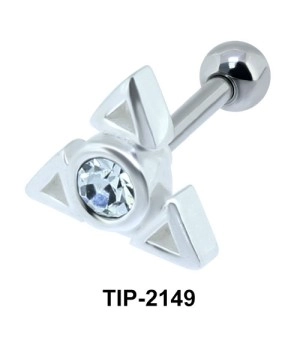 Stone Set Blade Helix Ear Piercing TIP-2149