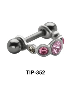 Multistoned Upper Ear Cartilage Mini Shields TIP-352