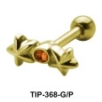 Stone Set Flowery Design Helix Piercing TIP-368