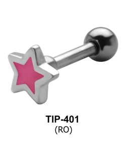 Enameled Star Shaped Helix Piercing TIP-401
