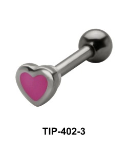 Enameled Heart Shaped Helix Piercing TIP-402-3