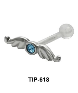 Stone Set Wings Shaped PTFE Internal barbell TIP-618 