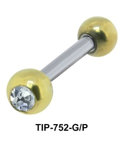 Stone Set Golden Upper Ear Piercing TIP-752-G/P