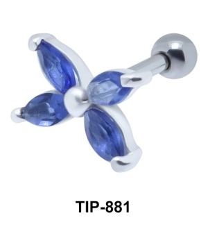 Blue Stone Flower Upper Ear Piercing TIP-881
