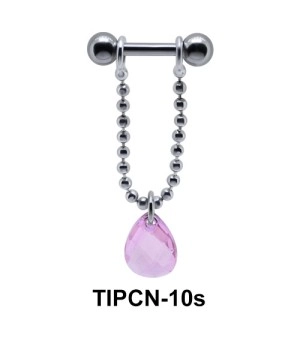 Pear Shaped Pink Stone Upper Ear Piercing TIPCN-10s