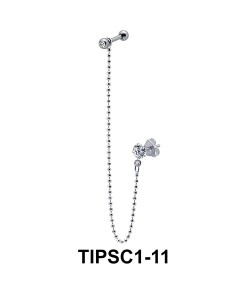 Chain Shaped Ear Piercing with Stud Chain TIPSC1-11