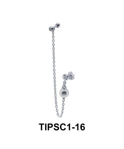 Pearl on Ear Chain Piercing TIPSC1-16