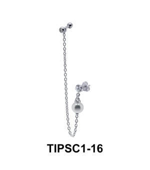 Pearl on Ear Chain Piercing TIPSC1-16