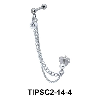 Stone Set Ear Chain Piercing TIPSC2-14-4