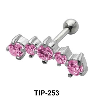 Pink Stones Helix Ear Piercing TIP-253-PI