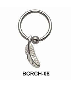 Feather Closure Rings Charms BCRCH-08