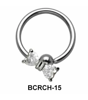 CZ Bow Closure Rings Charms BCRCH-15