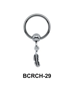 Feather Closure Rings Charms BCRCH-29