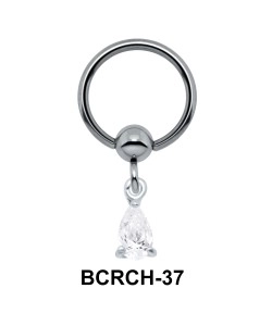 Pear Shaped CZ Closure Rings Charm BCRCH-37