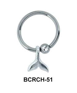Fish Tail Closure Rings Charms BCRCH-51