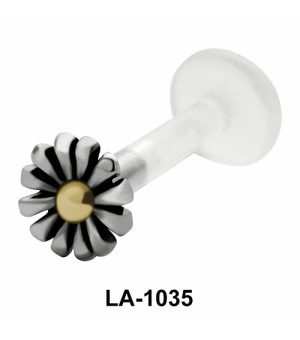 Flower Gold Middle Shaped Labrets Push-in LA-1035
