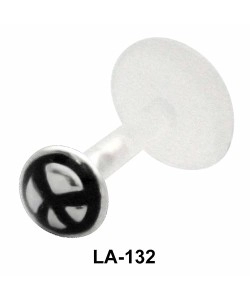 Peace Sign Black Labret Silver LA-132CL