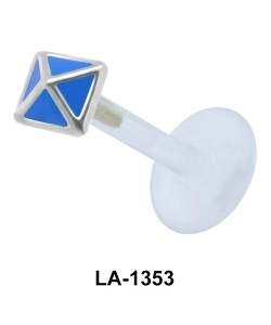 Blue Pyramid Push in Enamel LA-1353