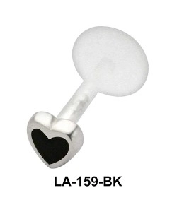 Enameled Heart Labret Silver LA-159