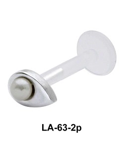 Water Drop With Pearl Shaped Labrets Push-in LA-63-2p