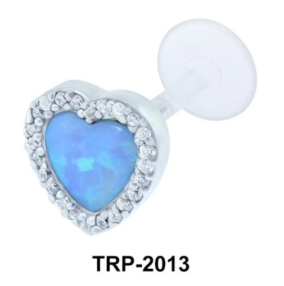 Heart Opal  Tragus Piercing TRP-2013