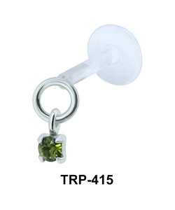 Prong Set Stone Dangling Tragus Piercing TRP-415