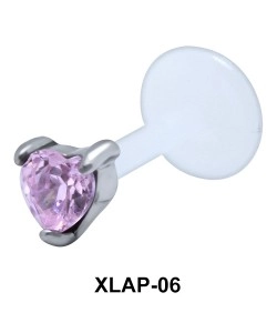 Heart CZ External Labrets Piercing XLAP-06