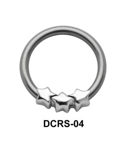 Triple Stars Nipple Piercing Closure Ring DCRS-04