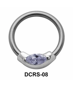 CZ Stone Nipple Piercing Closure Ring DCRS-08