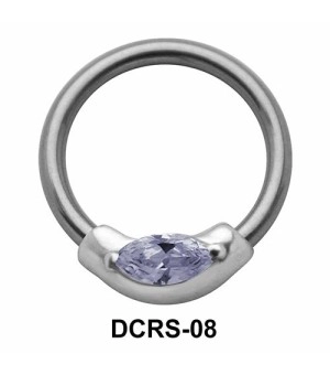 CZ Stone Nipple Piercing Closure Ring DCRS-08