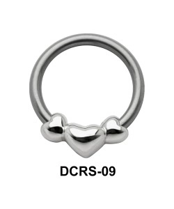 Triple Heart Nipple Piercing Closure Ring DCRS-09