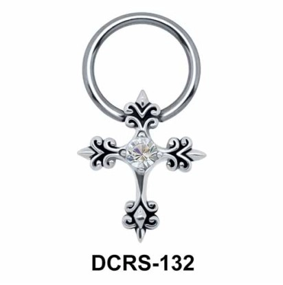 Innovative Cross Nipple Piercing Closure Ring DCRS-132