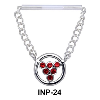 Stone Encrusted Invisible Nipple Piercing INP-24