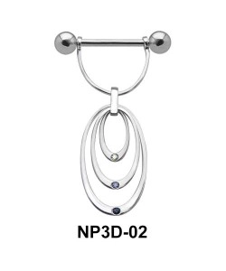 Concentric Ovals Nipple Piercing NP3D-02