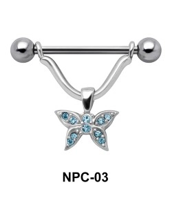 Sparkling Butterfly Nipple Piercing NPC-03