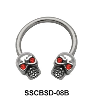 Head Skull Nipple Circular Barbell SSCBSD-08B