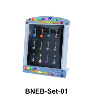 12 Enamel Belly Piercing Set BNEB-Set-01