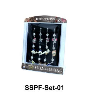 12 Funny Animals Belly Piercing Set SSPF-Set-01