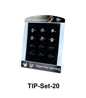 12 Upper Ear Piercing Shields Set TIP-Set-20
